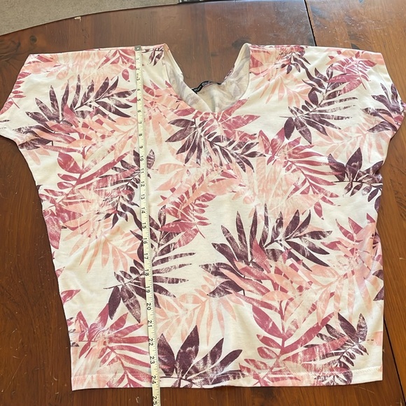Kim & Cami Pink Print Top Size Medium Fern Print - Picture 6 of 9